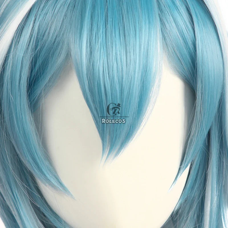 Astricos Genshin Impact Eula Cosplay Wig - 50cm Blue Heat Resistant Synthetic Hair - Astricos