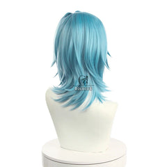 Astricos Genshin Impact Eula Cosplay Wig - 50cm Blue Heat Resistant Synthetic Hair - Astricos