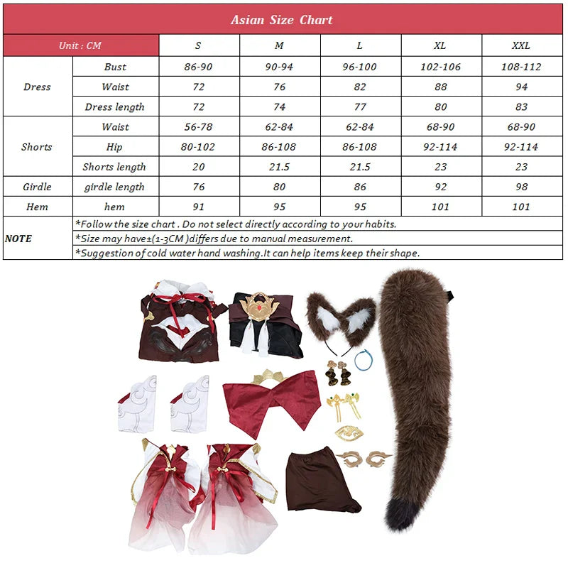 Astricos Tingyun Cosplay Costume - Ancient Style Fox Tails Design Women Dress for Halloween Carnival Party - Astricos