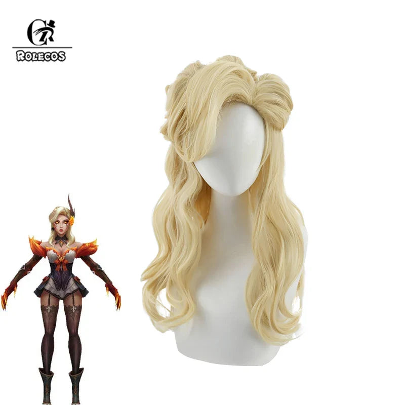 Astricos High Noon Evelynn Cosplay Wig - 55cm Blonde Synthetic Hair for Women - Astricos