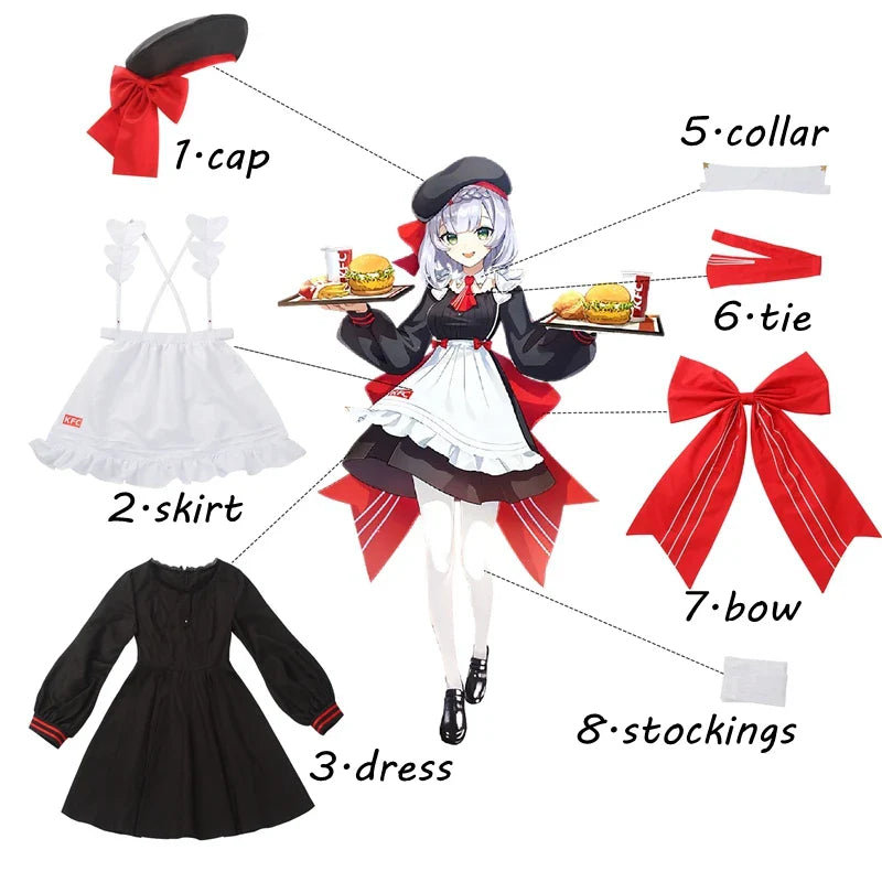 Astricos Noelle Cosplay Costume - Genshin Impact Maid Lolita Dress with Hat for Women - Astricos