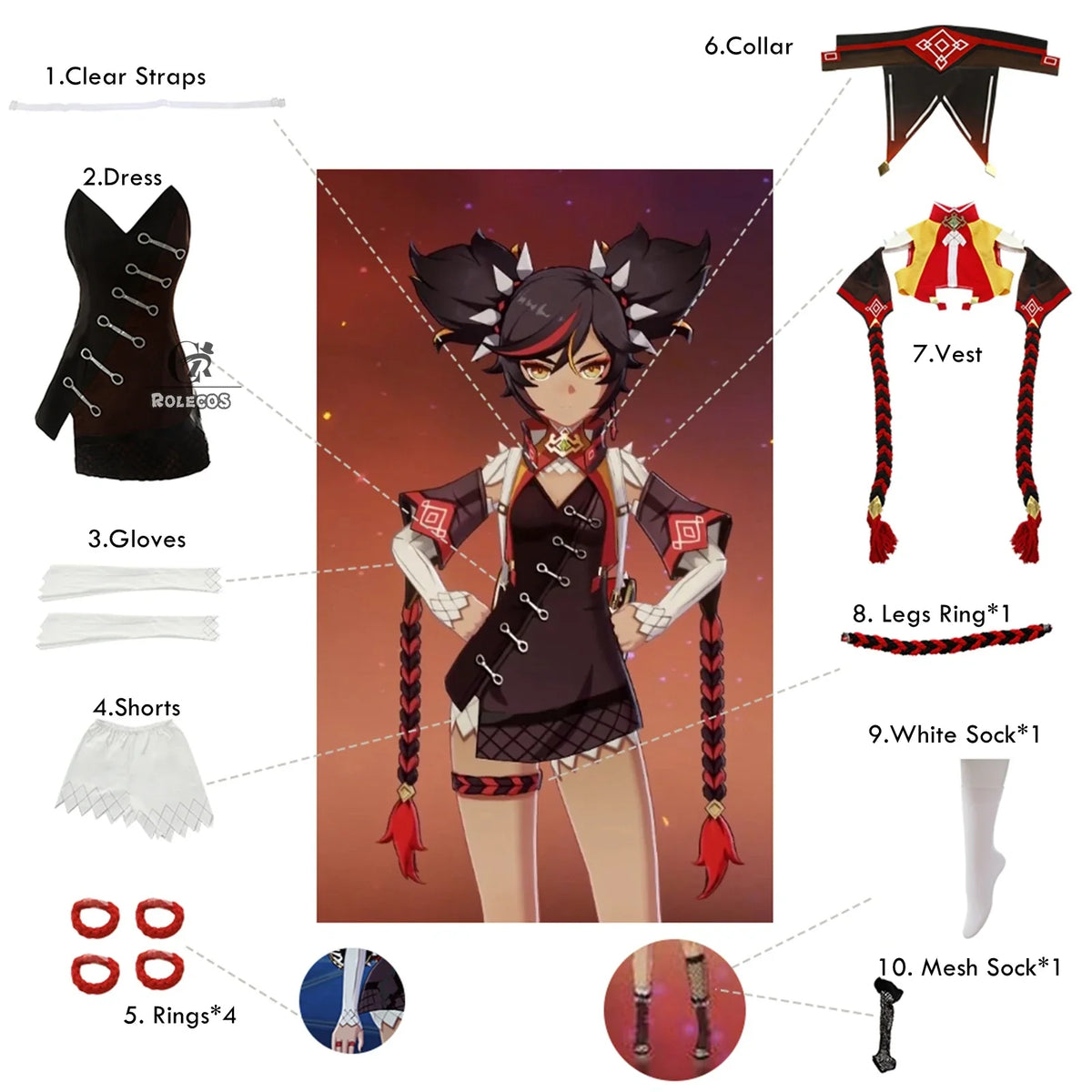 Astricos Genshin Impact Xinyan Cosplay Costume - Women's Sexy Halloween Suit - Astricos