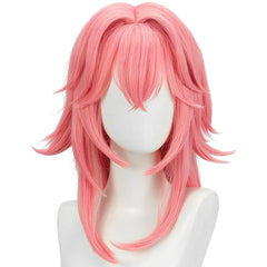 Astricos Yae Miko Cosplay Wig - 80cm Long Pink Straight Synthetic Hairpiece for Genshin Impact Fans - Astricos