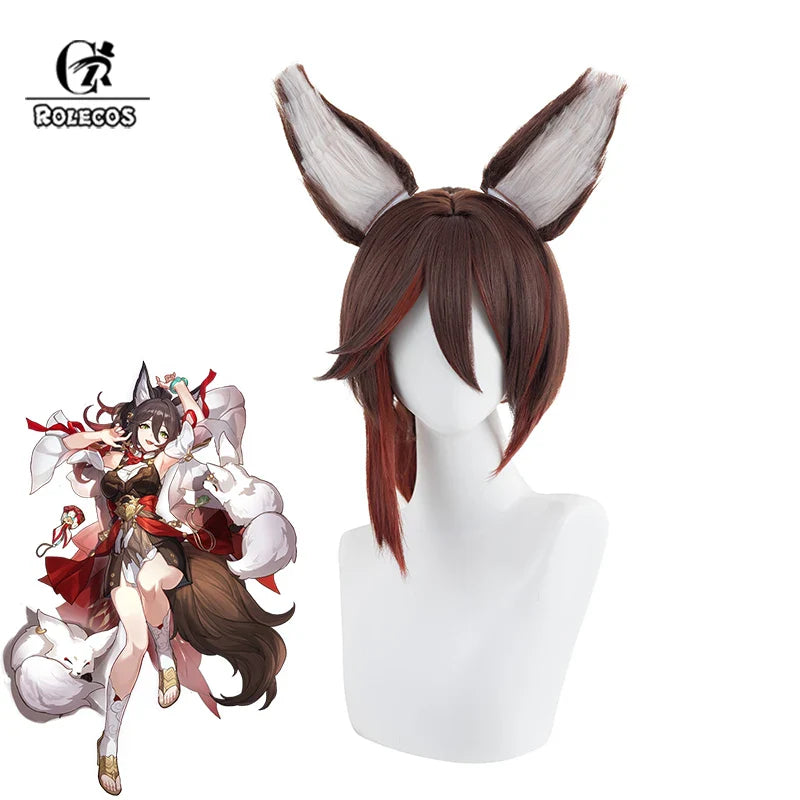 Astricos Tingyun Cosplay Wig - 50cm Mixed Color Wigs with Ears for Honkai Star Rail - Astricos