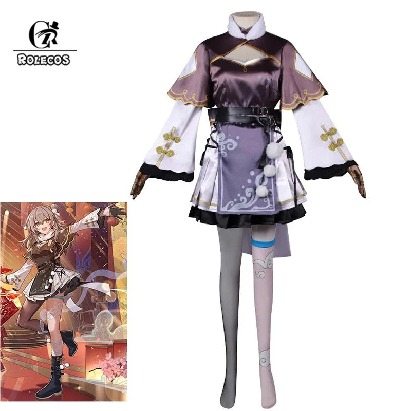 Astricos Female Protagonist Cosplay Outfit - Honkai Star Rail Inspired Gala Dress for 2024 Spring Festival Gala - Astricos