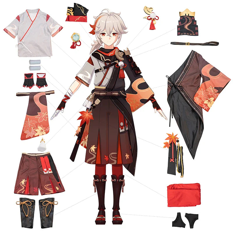 Astricos Kaedehara Kazuha Cosplay Costume - Genshin Impact Kiryu Kazuha Halloween Outfit for Men - Astricos