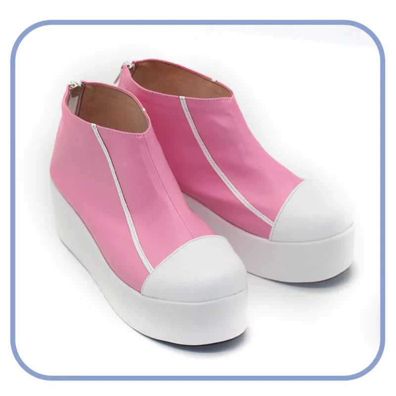 Astricos HEARTSTEEL Alune Cosplay Shoes - Pink Flat Thick Sole Women's Zipper Casual Shoes for Party and Halloween - Astricos