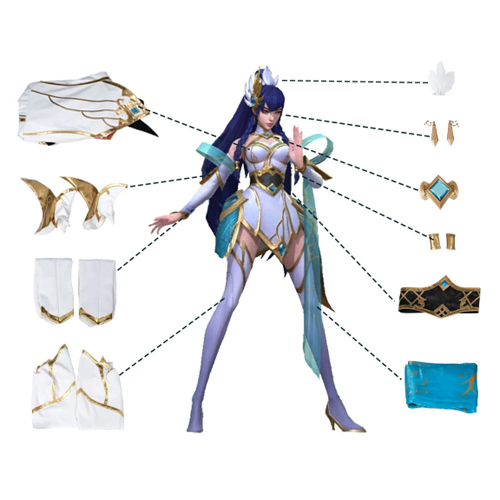 Astricos Immortal Irelia Cosplay Costume - Divine Sword Irelia Dress for Women with Headwear - Astricos