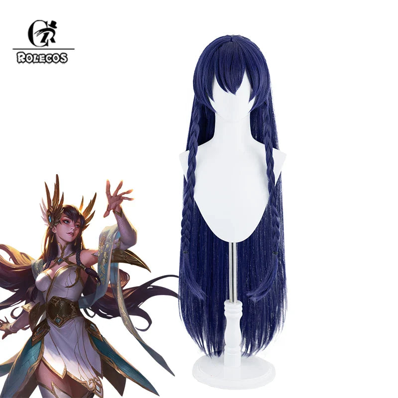 Astricos Immortal Irelia Cosplay Wig - 100cm Long Blue Synthetic Hair for Women - Astricos