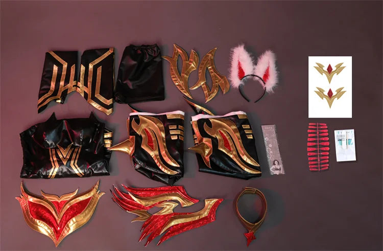 Astricos Immortalized Legend Ahri Cosplay Costume - Enchanting Nine Tailed Demon Fox Outfit for Women - Astricos