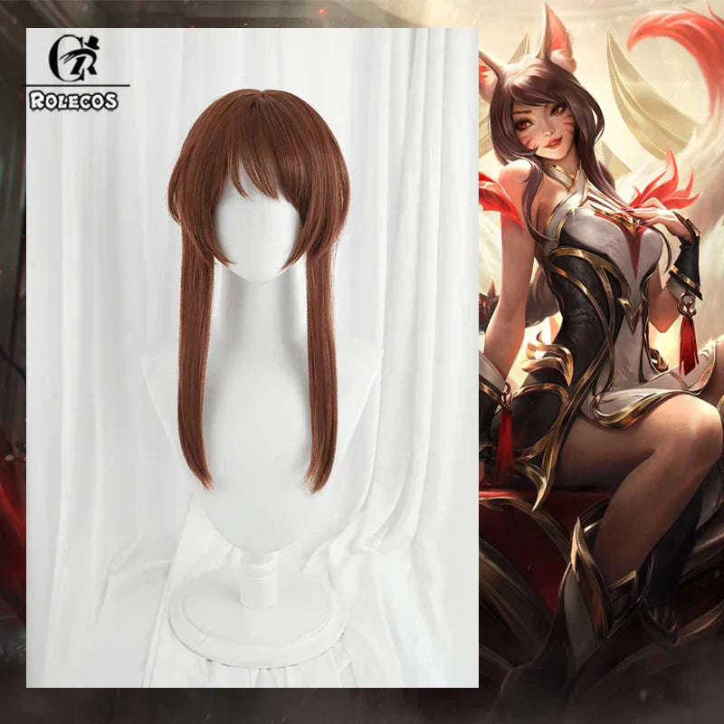 Astricos Ahri Cosplay Wig 65cm - Brown Braid Style Wig for Women - Astricos