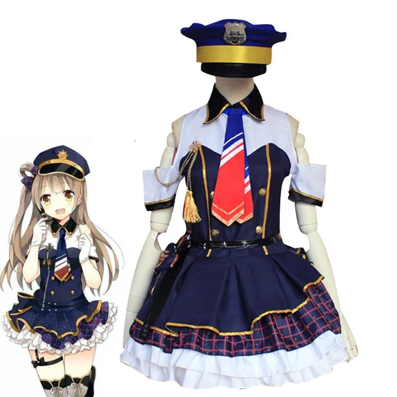 Astricos Kotori Minami Cosplay Costume - Anime Love Live Lolita Minami Policewoman Costume for Women - Astricos