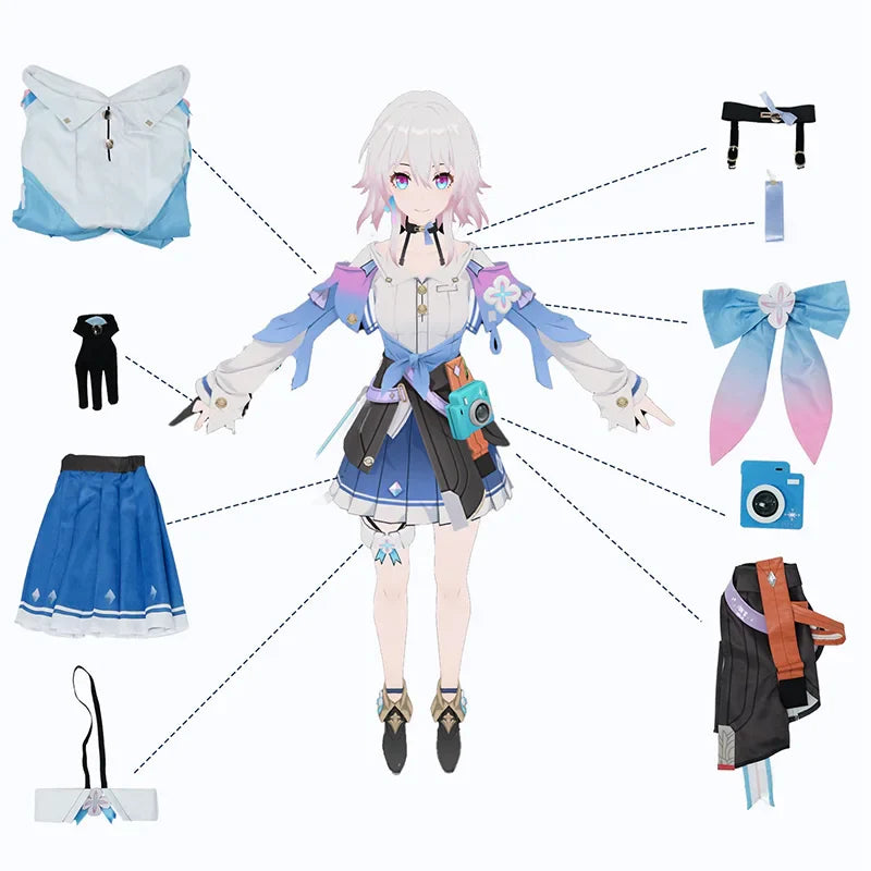 Astricos Cosplay Costume - Honkai Star Rail Inspired Cute Blue Sailor Dress for Women - Astricos