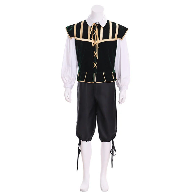 Astricos Renaissance Tudor Noble Court Doublet Costume - Medieval Jerkin Vest & Viking-Inspired Outfit for Men - Astricos