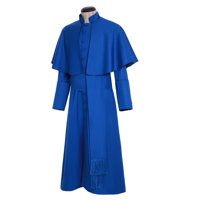 Men's Astricos Cassock Priest Costume - Traditional Catholic Religious Robe with Shawl & Belt | Authentic Medieval Theatrical Outfit - Astricos