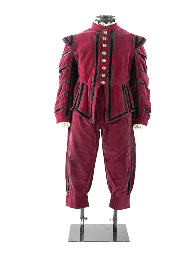 Emperor Henry VIII Renaissance Costume - Tudor Royal Red Outfit for Men | Astricos Medieval Series - Astricos