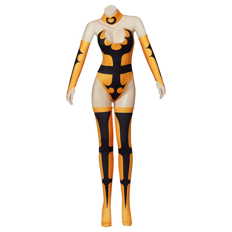 Astricos Tanya Cosplay Costume | Mortal Kombat X Inspired Yellow Jumpsuit with Gloves & Stockings - Astricos