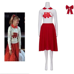 Astricos: Rydell High Pink Ladies Cheerleader Costume - 1950s Retro Women's Halloween Dress - Astricos