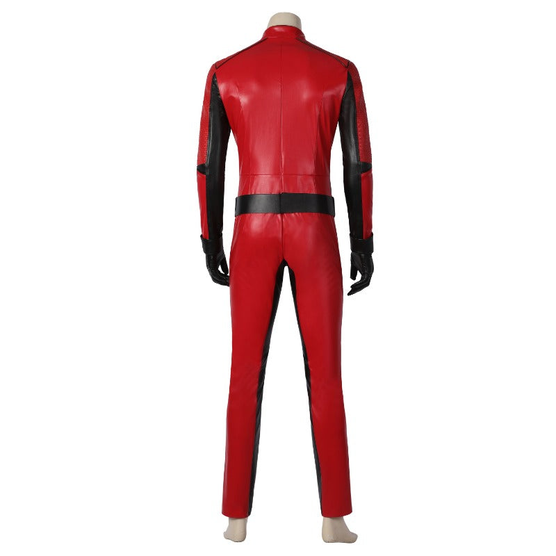 Astricos Ben Cosplay Costume - The Umbrella Academy Season 3 Red Leather Suit for Halloween - Astricos