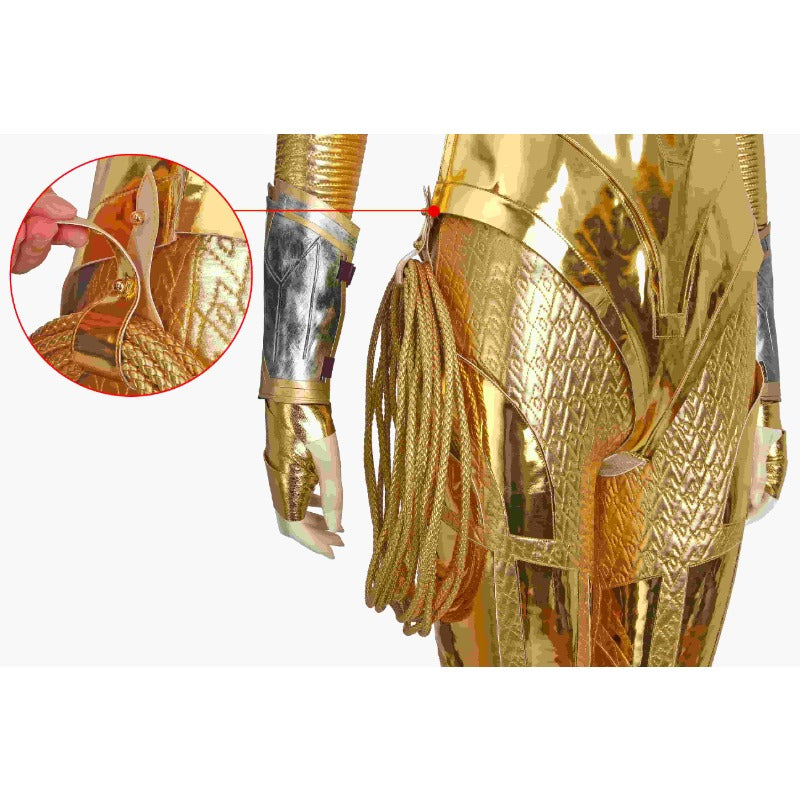 Astricos Diana Prince Golden Battle Armor Cosplay Costume for Halloween and Carnival - Astricos