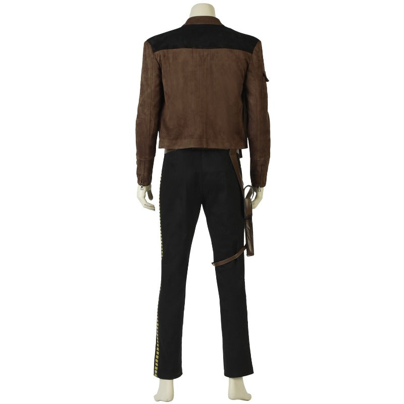 Astricos Han Solo Cosplay Set - Premium Suede Jacket, Leather Belt & Holster for Star Wars Fans - Astricos