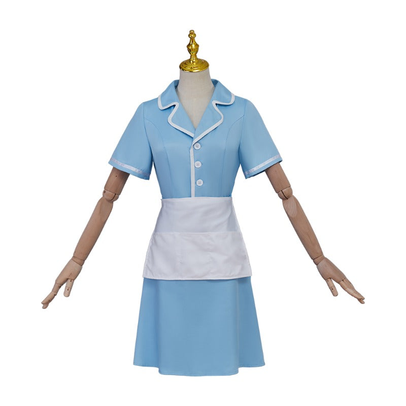 Astricos Waitress the Musical Inspired Cosplay Costume – Blue Maid Uniform Dress with Apron for Women - Astricos