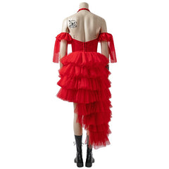 Astricos Harley Quinn Red Dress Cosplay Costume Full Set for Themed Events - Astricos