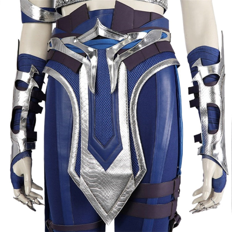 Astricos Kitana Costume - Sexy Blue Top, Pants, Mask, and Accessories for Mortal Kombat Cosplay - Astricos