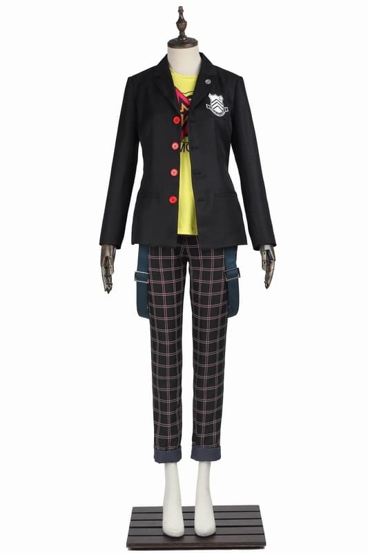 Astricos Persona 5 Ryuji Sakamoto Cosplay School Uniform with Wig for Halloween and Carnival - Astricos