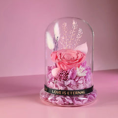 Astricos Timeless Preserved Rose Glass Dome Gift Box - Mystic Blue Enchanted Rose Bouquet for Special Occasions - Astricos