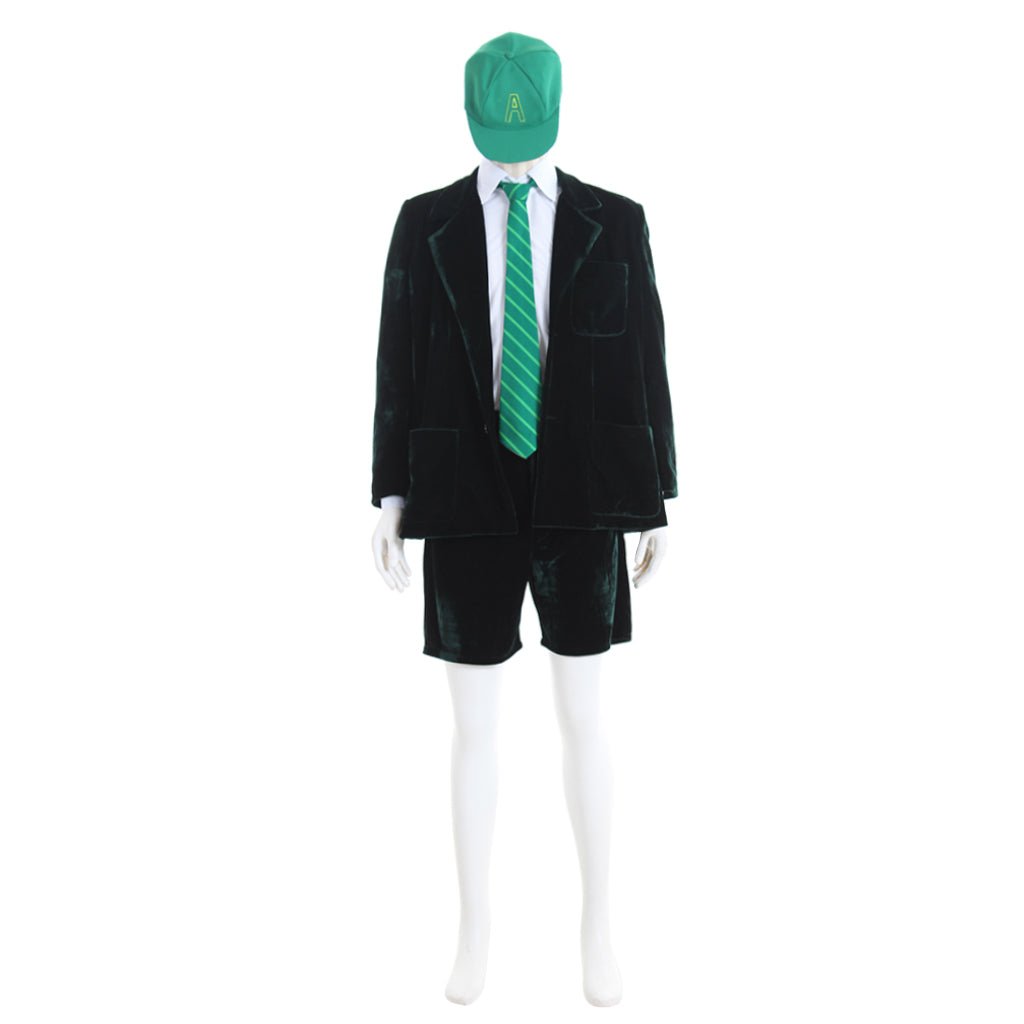 Astricos Angus Young School Boy Cosplay Costume – Men’s Velvet Coat & Shorts Set - Astricos