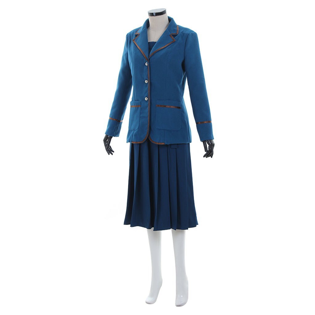 Elegant Adult Women’s Blue Suit Coat Dress for Carnival, Halloween, and Theme Parties - Astricos