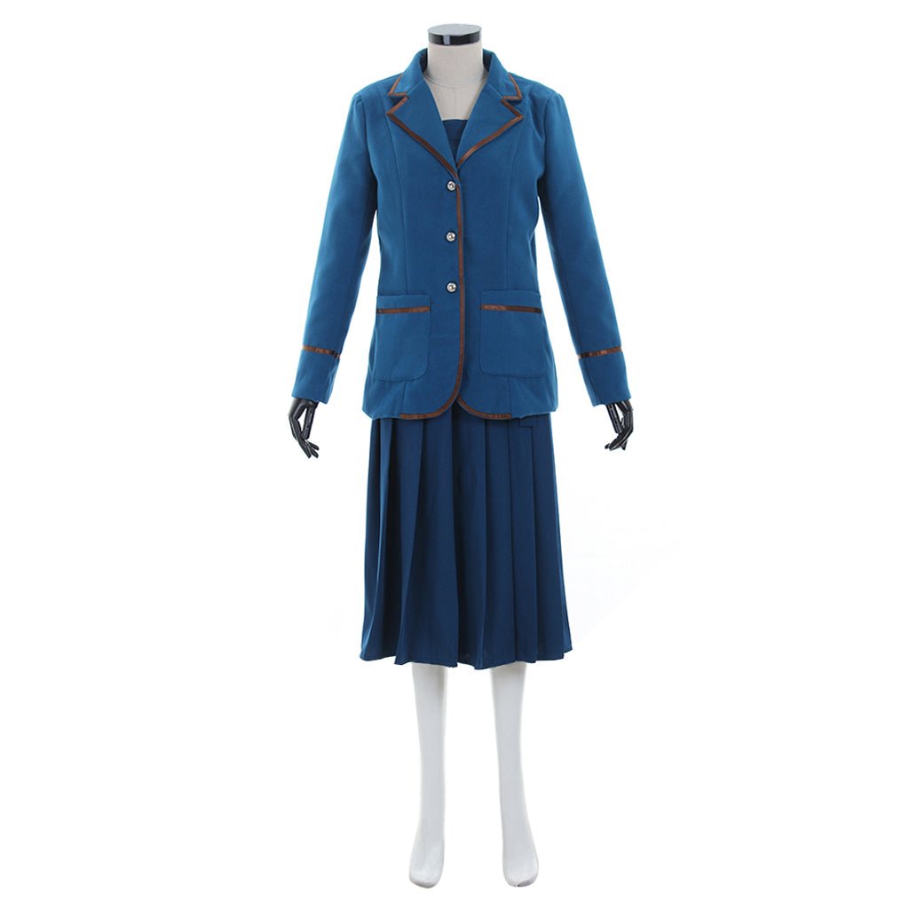 Elegant Adult Women’s Blue Suit Coat Dress for Carnival, Halloween, and Theme Parties - Astricos