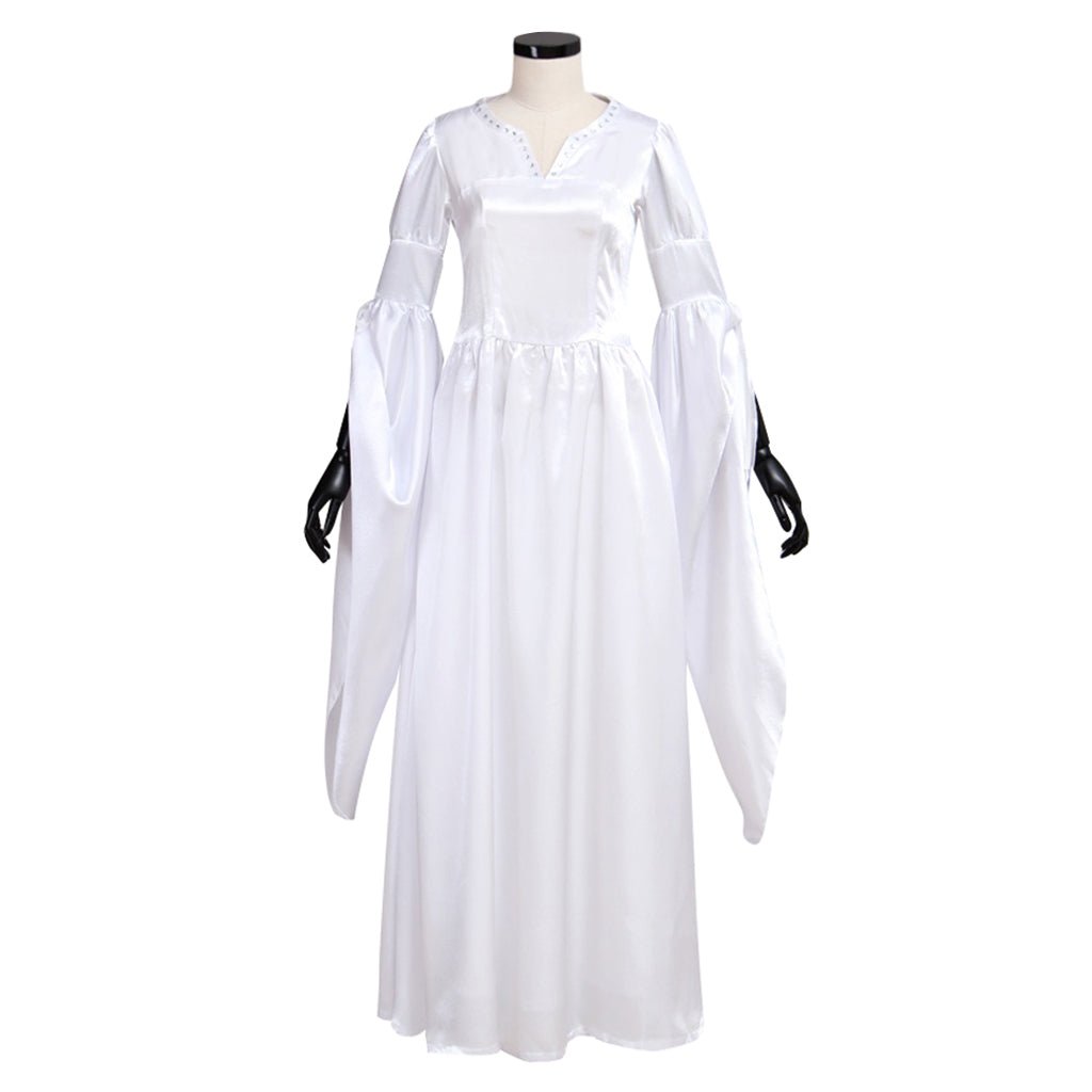 Adult's Exclusive Astricos Vintage Medieval White Dress with Black Vest for Cosplay and Themed Parties - Astricos