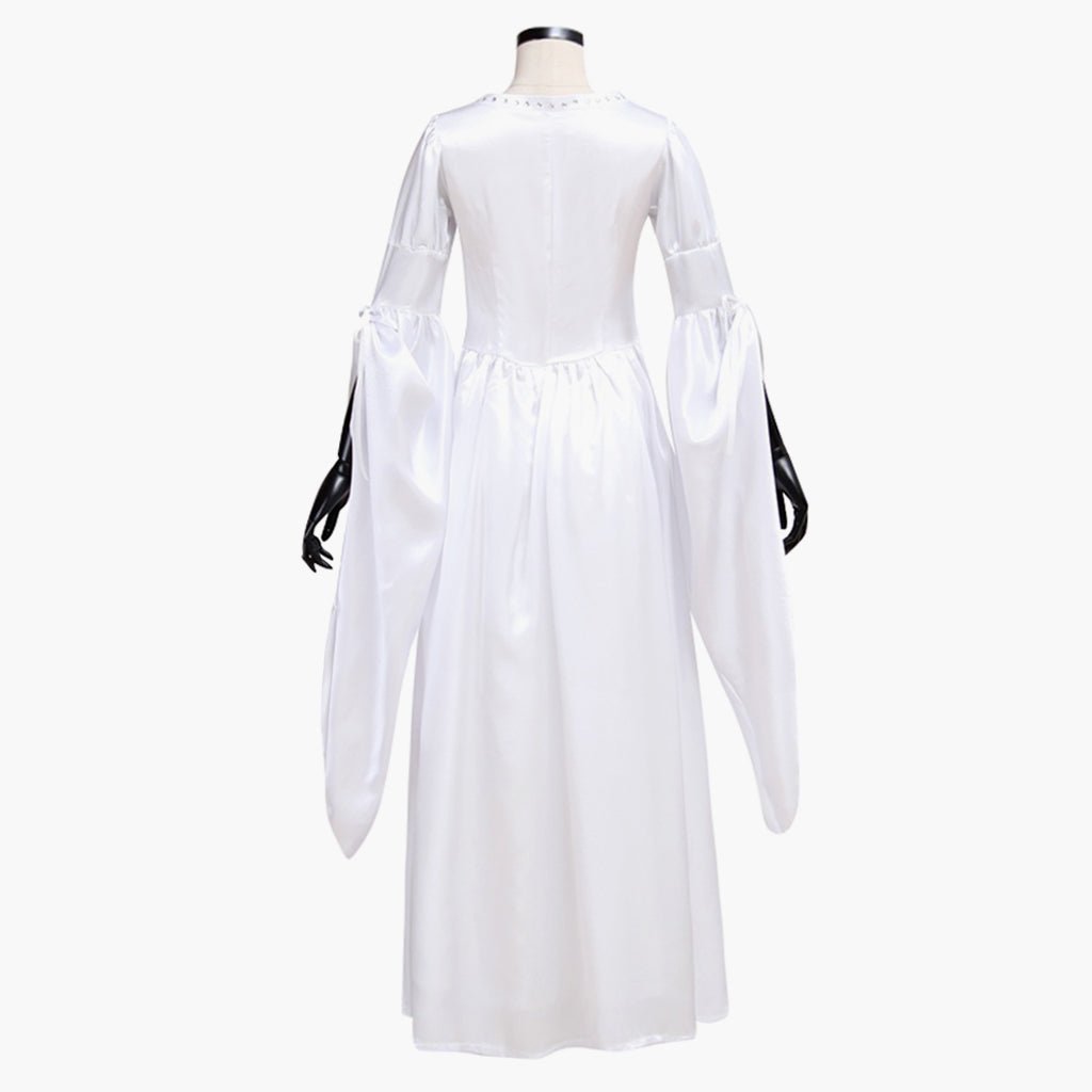 Adult's Exclusive Astricos Vintage Medieval White Dress with Black Vest for Cosplay and Themed Parties - Astricos