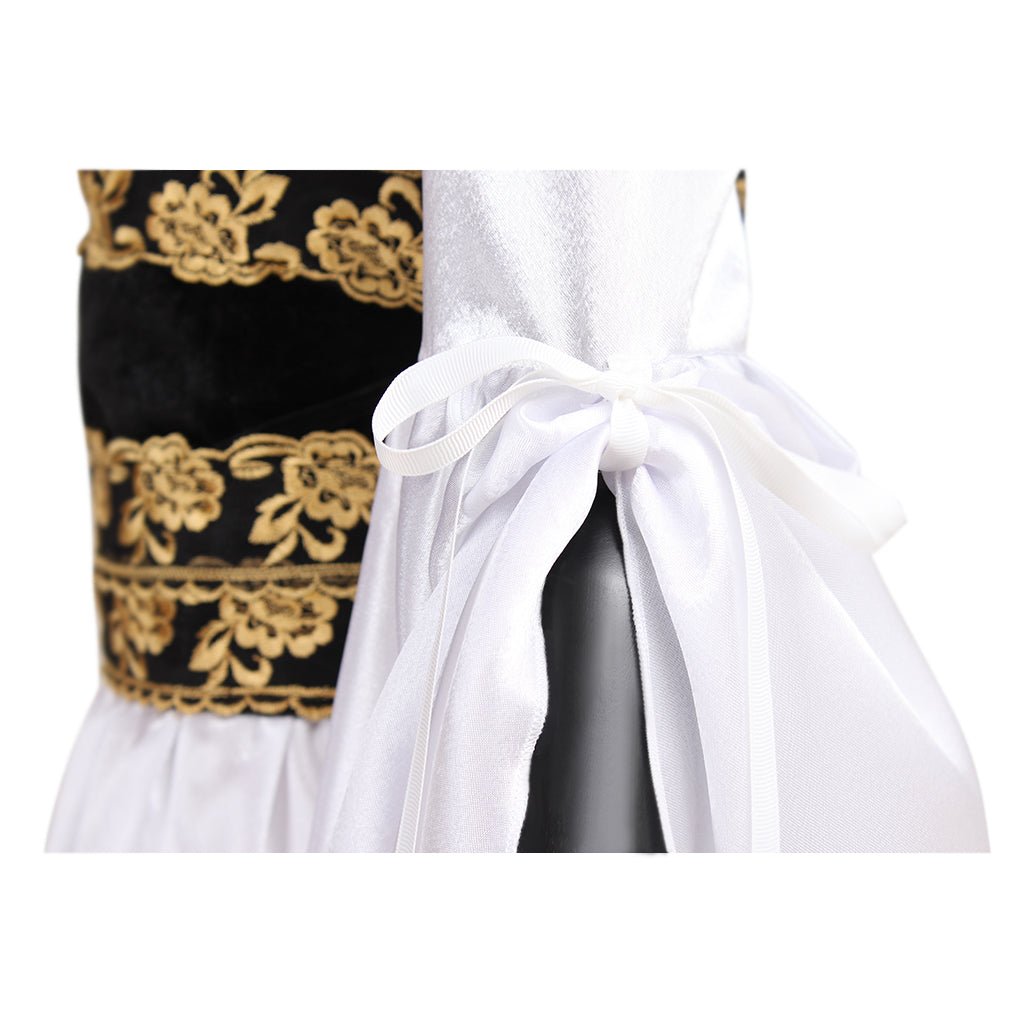 Adult's Exclusive Astricos Vintage Medieval White Dress with Black Vest for Cosplay and Themed Parties - Astricos