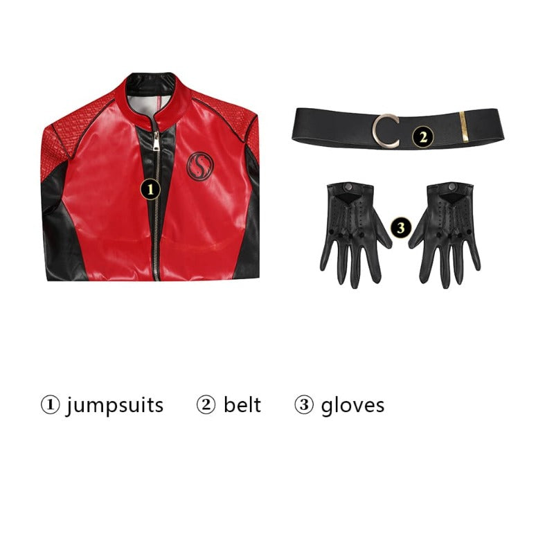 Astricos Ben Cosplay Costume - The Umbrella Academy Season 3 Red Leather Suit for Halloween - Astricos