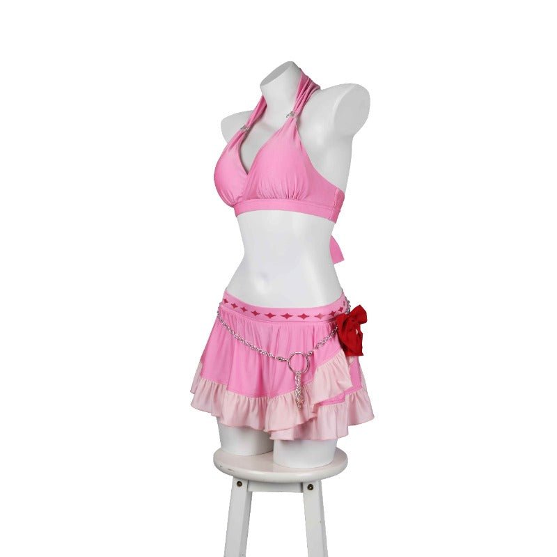 Astricos Aerith Gainsborough Swimsuit - Final Fantasy VII Remake Cosplay Pink Halter Bathing Suit - Astricos