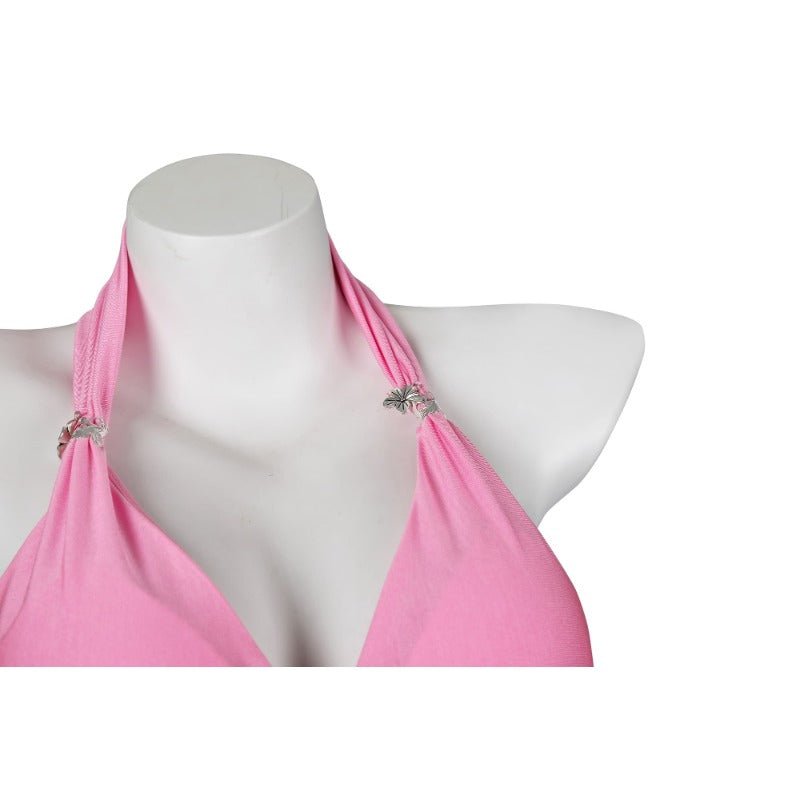 Astricos Aerith Gainsborough Swimsuit - Final Fantasy VII Remake Cosplay Pink Halter Bathing Suit - Astricos