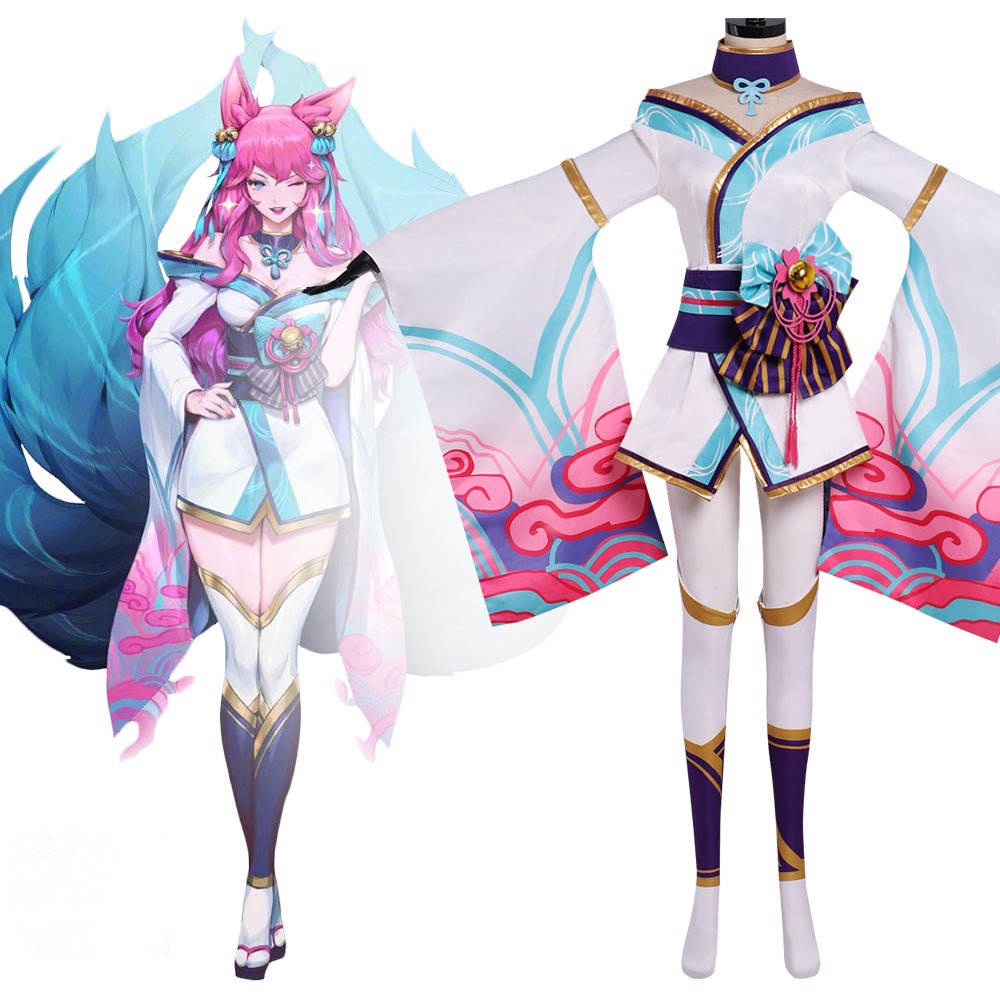 Astricos Ahri Spirit Blossom Cosplay Costume | Enchanting Nine-Tailed Fox Dress for Women - Astricos