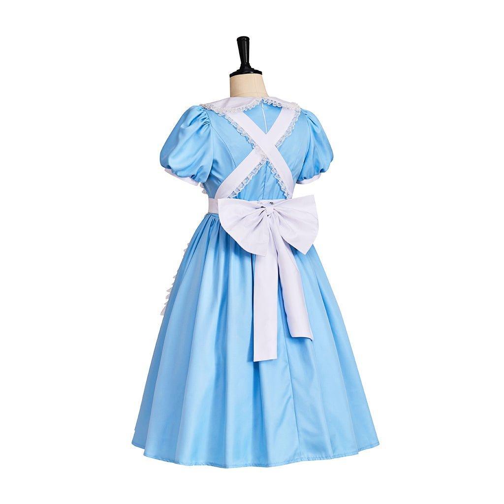 Astricos Dark Alice Cosplay Dress | Gothic Halloween Costume | Blue Collar with Bloody Apron - Astricos