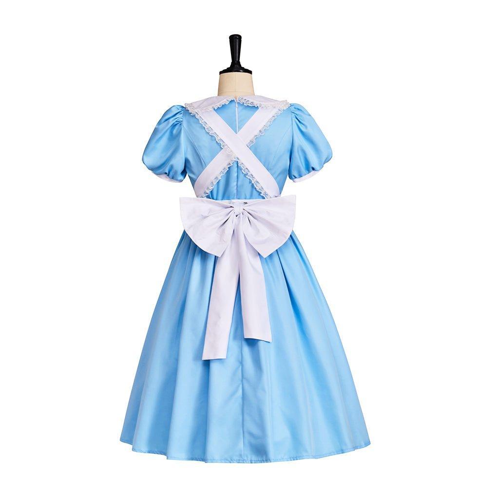 Astricos Dark Alice Cosplay Dress | Gothic Halloween Costume | Blue Collar with Bloody Apron - Astricos