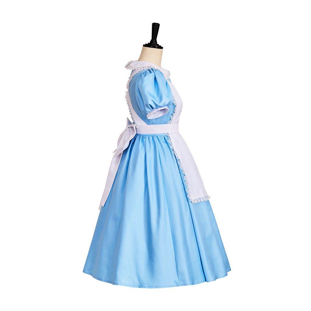 Astricos Dark Alice Cosplay Dress | Gothic Halloween Costume | Blue Collar with Bloody Apron - Astricos