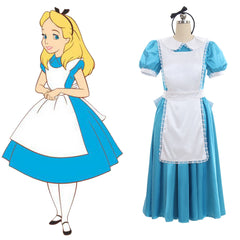 Astricos Alice Wonderland Blue Cosplay Dress | Enchanting Halloween Party Costume - Astricos