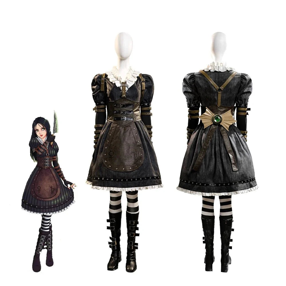 Astricos Gothic Steamdress Cosplay Costume for Women – Perfect for Halloween and Cosplay Events - Astricos