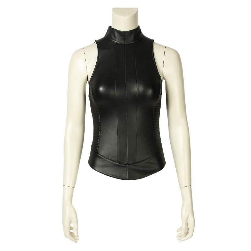 Astricos Alita Battle Angel Cosplay Costume - Stylish Leather Vest and Pants for Halloween - Astricos