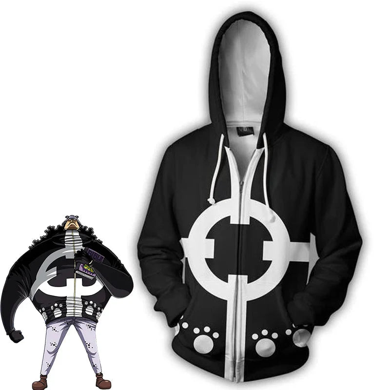 Astricos Bartholomew Kuma Cosplay Sweatshirt - Unisex Hooded Zipper Costume for Anime Fans - Astricos