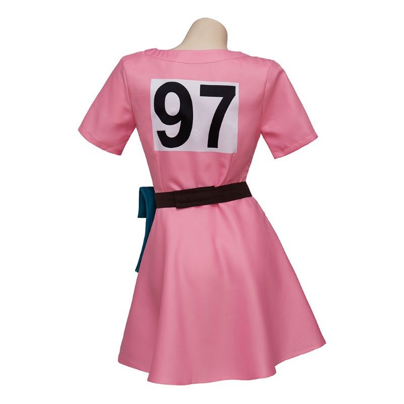 Astricos Anime Bulma Cosplay Costume Pink Dress with Accessories for Women Adults - Astricos