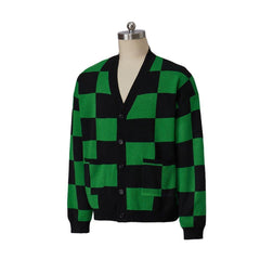 Astricos Demon Slayer Kamado Tanjirou Cosplay Costume | Men's Cardigan Sweater | Cosplay Sweater Series - Astricos