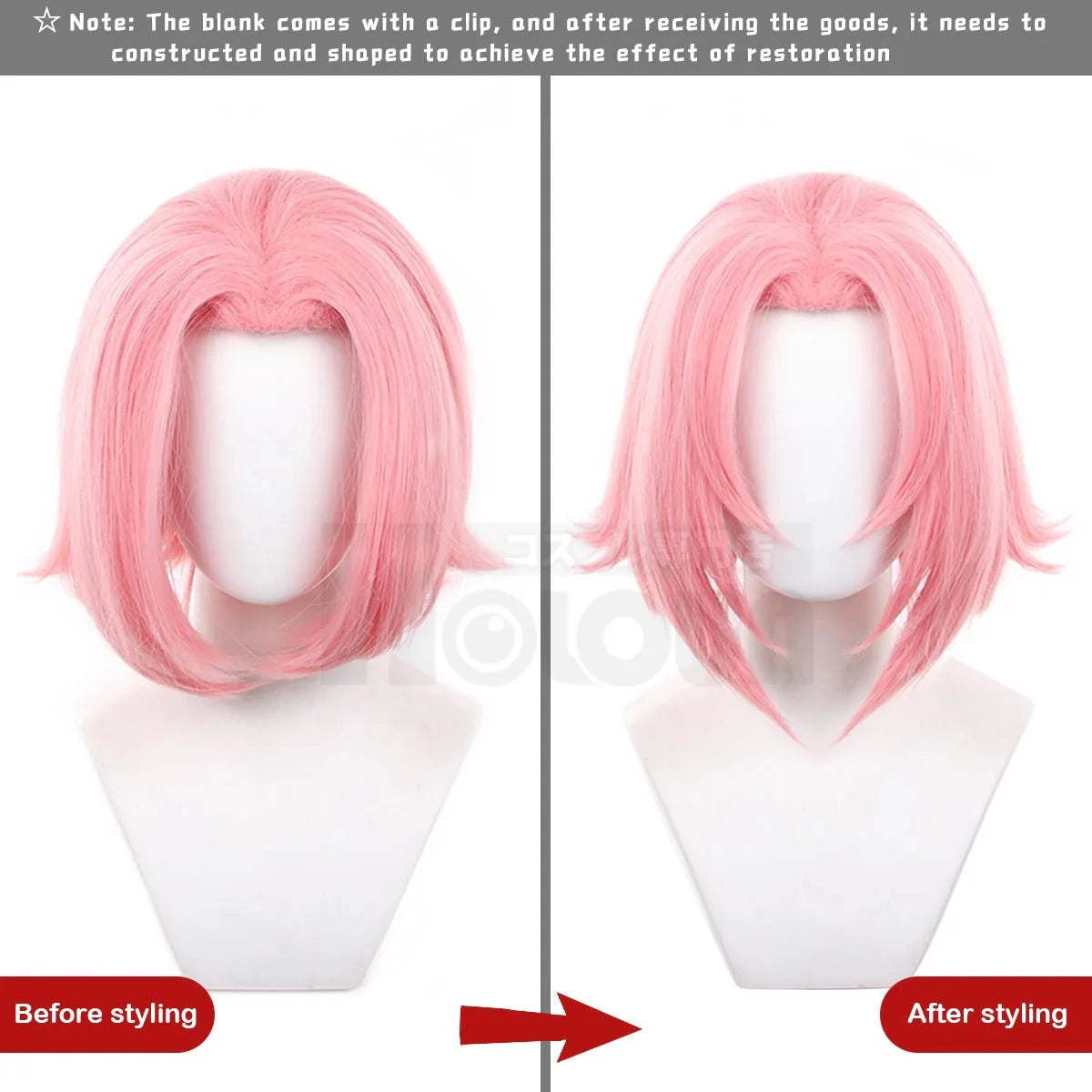 Astricos Haruno Sakura Cosplay Wig - High-Quality Synthetic Fiber with Adjustable Cap for Ultimate Comfort - Astricos